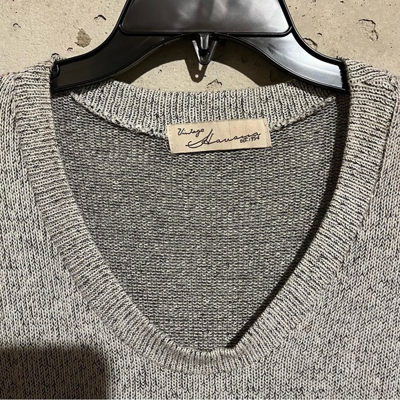Vintage Havana Love & Music Knit Sweater Sz S Gray Pocket Stretchy Soft Tunic - Picture 4 of 9